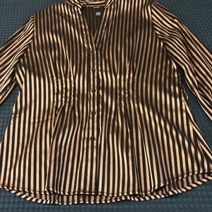 Alfani gold & black striped blouse
